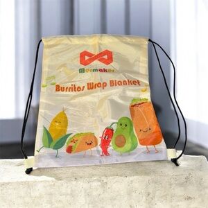 Drawstring Bag with Fun Food Characters